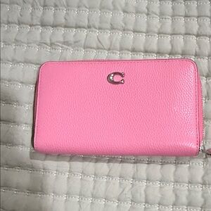 Coach Pink Zip-Around Wallet